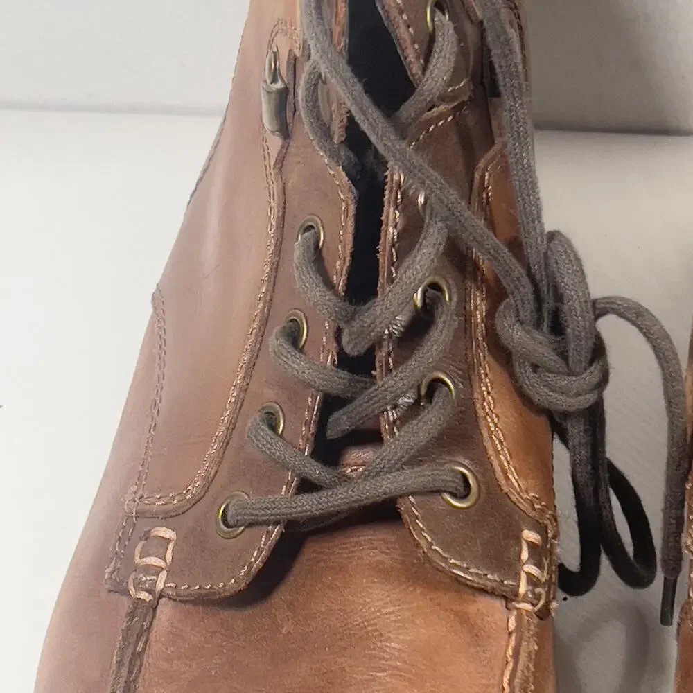 GBX Layne Men's Brown Lace Up Moc Toe Leather Ankle Chukka Boots Size 10 1/2 Med